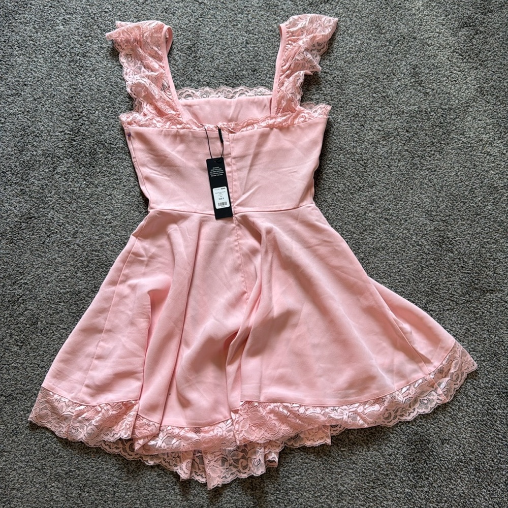Pink Lace Trim Dress - Picture 2 of 2